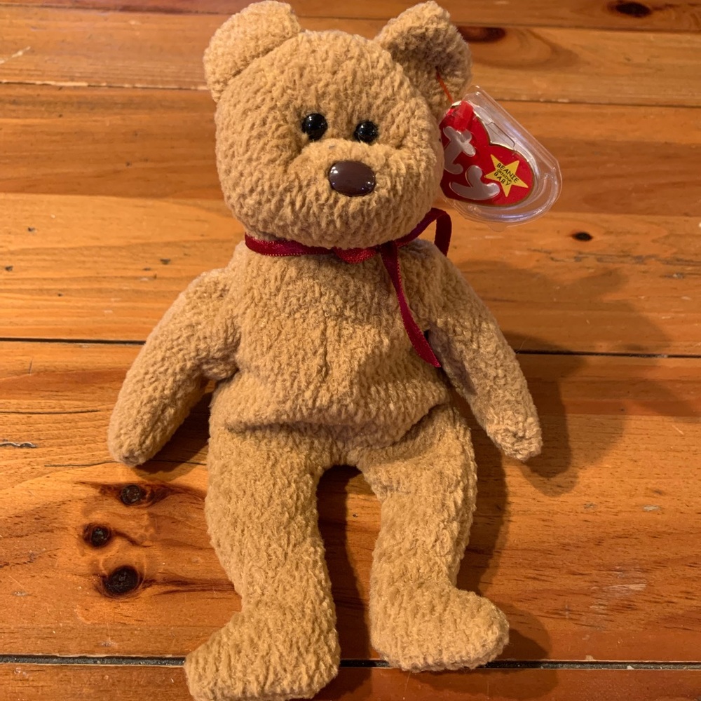 Ty Beanie Baby “Curly” Teddy Bear Birth Date April 12, 1996